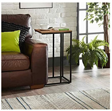 spot on dealz® Sofa Side Table Living Room End Tables C Table Slim Smart End Under Sofa Arm Table Wooden Coffee Tea Table Bedroom Office Shelving Unit Oak