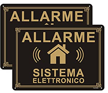 Andchi 2 Pezzi Cartello di Sicurezza da Cantiere, Cartello di Sorveglianza in Alluminio, Impermeabile e Antiruggine 25 x 35 cm