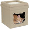 Relaxdays Katzenhöhle Indoor, Schlafplatz für Samtpfoten, Katzenbox 2 Etagen, faltbar, HBT: 44 x 40 x 40 cm, braun/weiß