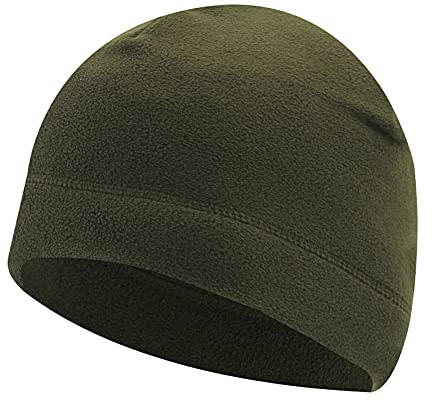 Domybest Fleecemütze für Herren und Damen, Wintermütze, Radsportmütze, für den Außenbereich, leichte Mütze, für Camping, Bergsteigen, Fahrrad, Rennen, Skifahren, Olivgrün, One size