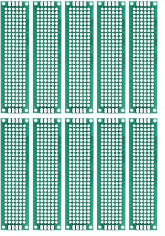 sourcing map 10 Stück PCB Board Einseitige Leiterplatten für Prototyping von Gedruckten Schaltungen Durchkontaktierte Löcher für DIY Löt Elektronikprojekte 20mmx80mm
