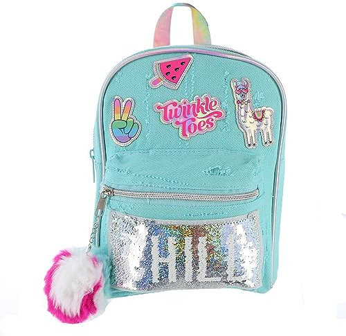 Skechers Kinder-Mini-Rucksack mit umgekehrten Twinkle Toes, Schul- und Reisetasche, Einheitsgröße, Aqua, aqua, One size