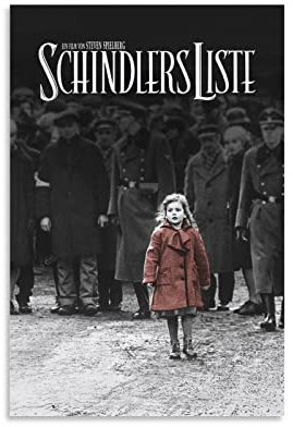 Filmposter Schindler's Liste, Leinwand-Kunstposter und Wandkunst, Bilderdruck, modernes Familien-Schlafzimmer, Dekor-Poster, 40 x 60 cm