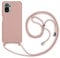 HFYiup Mevis Coque Compatible avec Xiaomi Redmi Note 10 4G/Note 10S,Collier pour Étui Colliers de cellulaire Mince Antichoc Réglable Lanyard Case-Couleur Lotus
