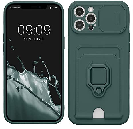 kwmobile Coque Compatible avec Apple iPhone 12 Pro Max - Housse de téléphone en Silicone avec Protection Appareil Photo - Vert Mousse