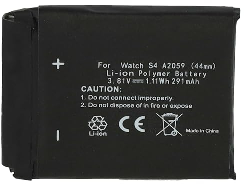 vhbw Batería Compatible con Apple Watch Serie 4 44mm, A1976 smartwatch, Reloj de Actividad (291 mAh, 3,81 V, Li-Poli) + Herramientas