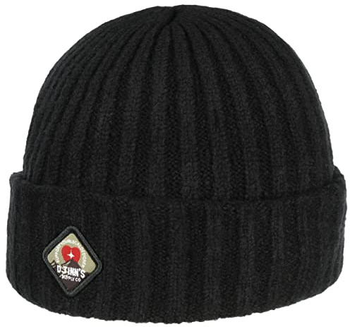 Djinns MediShort Local Mountain Beanie Strickmütze Wintermütze Umschlagmütze (One Size - schwarz)