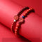 Feng Shui Amulett Armband Zinnober Granat Heilung Kristall Reichtum Glück Perlen Armbänder Naturedelstein Energie Charme Stretchy Armband Reichtum anziehen Glück Schutz,B,4mm Zinnober ( Color : A , Si