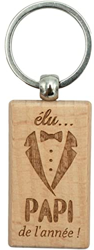 Ernestine - Porte-clés super papi - cadeau fête des grands pères et des papas - annonce grossesse et naissance - porte clefs personnalisé - cadeau papi anniversaire Noël naissance papy clefs clés