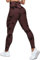 Yaavii Gym Leggings Damen High Waist Push Up Booty Hose für Yoga Fitness Gym Workout Tie Dye Rot Braun S