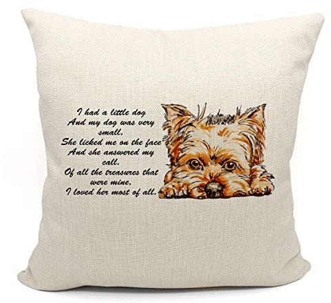 Mancheng-zi Yorkshire Terrie Pillow Covers 18x18, Gifts for Yorkshire Lovers, Yorkie Mom Gifts