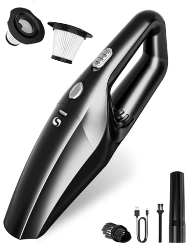 SERVOMASTER Aspirador De Mano Potente, Aspirador Coche Recargable, Aspiradora De Mano Sin Cable Pare Filtro HEPA, Mini Aspiradora para Hombres y Mujeres, Accesorios para Limpieza Interior