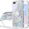 Silverback Moving Liquid Holographic Sparkle Glitter Case for iPhone 7/8 Plus - Stand, Bling Diamond Ring, Shockproof Protective - Silver