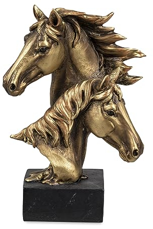 formano Figur Büste Pferd 15 cm in antik Gold - Geschenke für Pferdeliebhaber