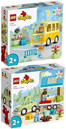 Lego DUPLO Lot de 2 : 10986 à la maison sur roues et 10988 Le trajet en bus