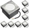 ledscom.de 8x LED Pflasterstein Bodeneinbauleuchte NEOLUM für außen, IP67, eckig, 10 x10cm, inkl. GX53 Leuchtmittel, 51lm, warmweiß