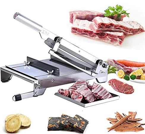 Rippenfleischzerkleinerer, manuelle Schneidemaschine, Knochenfleischschneider, Schneidemaschine mit einstellbarer Dicke, Schneidemaschine für gefrorenes Fleisch, Gemüse, Huhn, Ente und Fisch