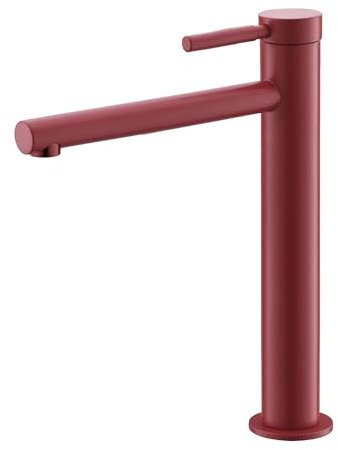 Handwaschbeckenarmatur rot erhöht Aufsatzwaschbeckenarmatur grau, porzellanrot hoch