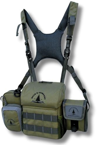 Dale & Company Recon Pro Binocular Harness Chest Pack with Magnetic Closure - Waterproof Bino Case with Rangefinder Pouch, Cellphone Holder, Lens Cleaner - Perfect for Hunting, Hiking, Birdwatching
