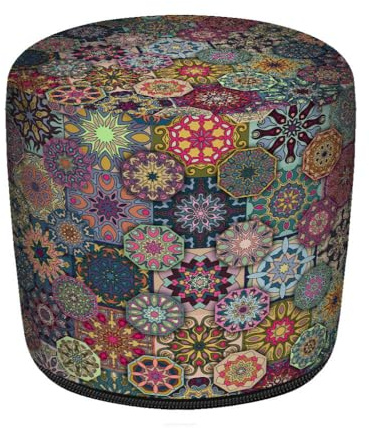 Bertoni Hocker Sitzhocker Pouf für Balkon & Garten Puff Codura Wetterfest 36 x 36 cm Garten Sitzsack Outdoor & Indoor Runder Sitzpouf mit abnehmbarem Bezug Waschbar Valencia