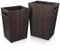 Whemyreat Papelera de madera auténtica, 2 unidades, estilo rústico, para oficina, baño, sala de estar, dormitorio y más, no requiere montaje (marrón)