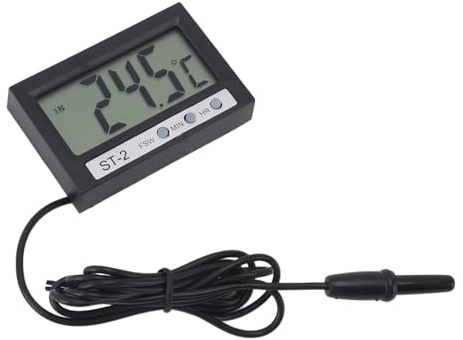 Thermomètre de Voiture, Compteur de Température Numérique de Voiture, Thermomètre de Test D'eau de Réfrigérateur D'aquarium Dédié, Affichage Numérique, Affichage LCD Intérieur