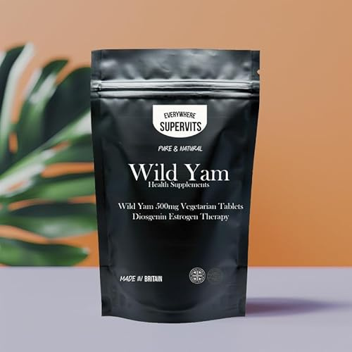Wild Yam 500mg Vegetarian Tablets Diosgenin Estrogen Therapy - Pack of 60