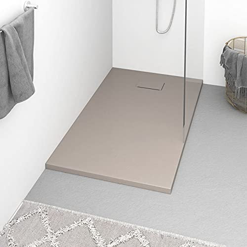 Iiaky Duschwanne SMC Braun 120x70 cm Duschkabine Badewanne DuschrüCkwand