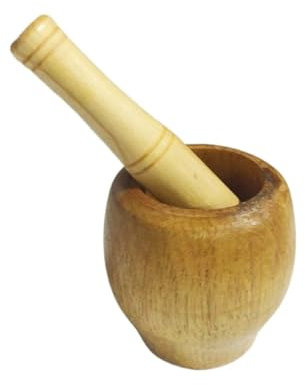 WANGZEYU Mortero Juego de mortero de Madera con Superficie Lisa y Recipiente portátil for Mezclar ajo Mortero Piedra