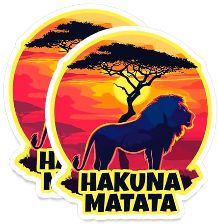 Hakuna Matata Magnet 4 inch 2 Pack Vinyl for Fun Souvenir Gift Refrigerator Fridge Dishwasher ID44999