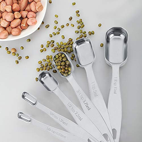 Juego de tazas y cucharas medidoras de 13 piezas, acero inoxidable 304 de primera calidad, juego de medidas de cocina para hornear y cocinar