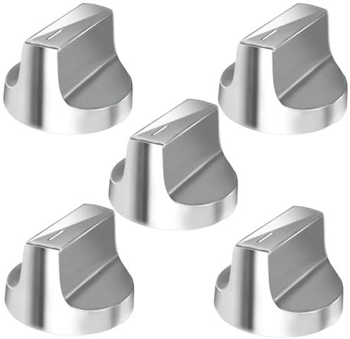 LYHYDMA Bouton Gaziniere Ensemble de Boutons de cuisinière for Four, Remplacement for Boutons de cuisinière(Silver 5pcs)