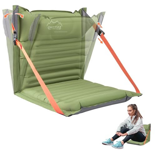 ONTYZZ Stadionsitze Aufblasbares Stadion Sitzkissen mit Rückenlehne Leichter Bodenstuhl Tragbares Polster Wasserdicht Outdoor Klappstühle für Picknick Konzerte Garten Balkon Fischerei Camping Stühle