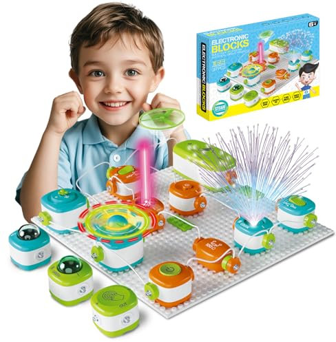 Kit Elettronico per Bambini 6+, 168 Esperienze con Circuito Elettrico, Luce e Sensori, Giocattolo di Fisica STEM e Giochi Didattici, Set Sicuro Senza Saldatura, Kit di Elettronica per Scuola e Casa