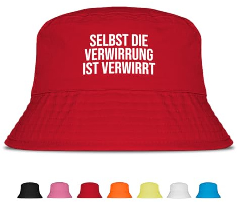 Selbst die Verwirrung ist verwirrt - Lustiger Fischerhut – Der perfekte Sonnenhut für Herren & Damen – Ideal als Malle-Outfit, Party-Accessoire & Festival-Eimerhut für den Strand