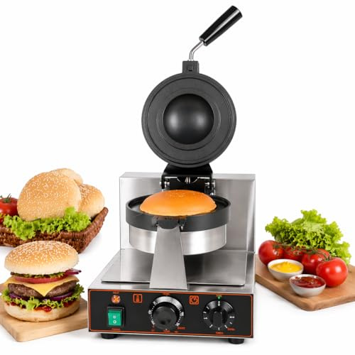 UFO Burger Machine, Commercial Hamburger Press, Ice Cream Waffle Maker, Non-Stick Electric Panini Press, Adjustable Temperature 50-300℃ Non-Stick Pan,A