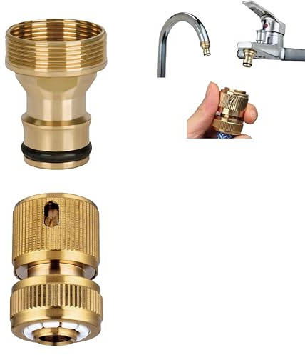 Adaptateur de tuyau fileté pour robinet d'évier de cuisine, robinet fileté de 22 mm ou 24 mm, kit de raccordement (kit de raccord de tuyau de cuisine)