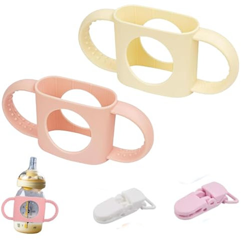 DXPETA 4 Pcs Mam Bottle Handles, Mam Handles for Bottles, Dummy Clips, Mam Dummy Clip, Soother Clips, for Baby Pacifiers, Bib Clips, for Easy to Clean Custom Fit