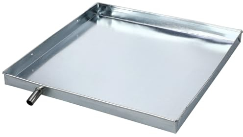Gadpiparty Air Conditioner Drip Tray 40x40cm Galvanised Iron Condensate Drain Pan Water Collector with Drainage Hole for Outdoor Units Mini Fridge Dehumidifier Floor Protector Window AC Unit