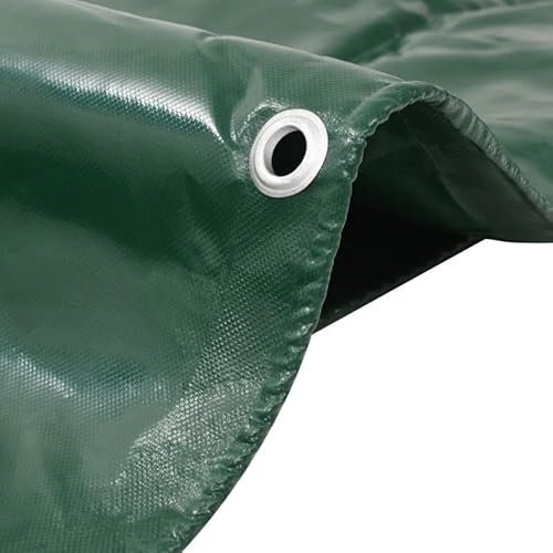 Bâche de protection 6 x 8 m, verte, 650 g/m², lourde pour le jardin, la construction et le stockage, indéchirable, imperméable et résistante aux UV
