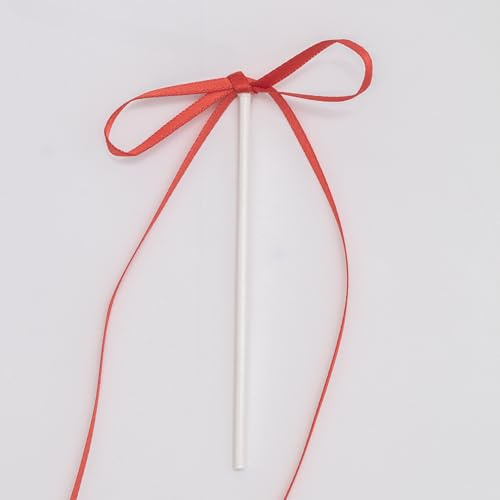 PME Cake Ribbon Bow Toppers - Red | Elegant Bow Picks for Pro & Beginner Baking Decorators | Ideal for Weddings, Birthdays & Celebration Cakes or Cupcakes | Set of 8
