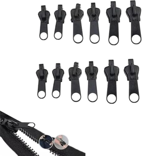 12 Stück Reißverschluss Schieber Ersatz, Universal Reißverschluss Reparatur