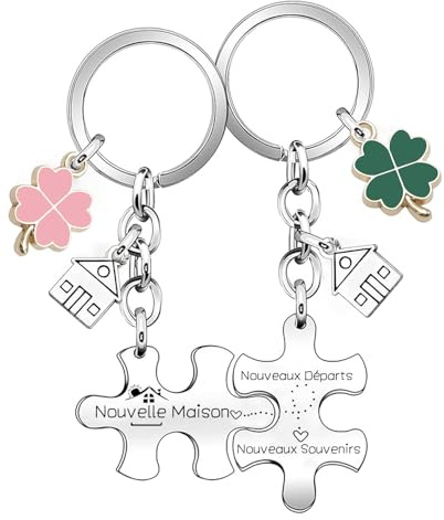 XQXQXZ Porte Clef Maison du Bonheur - Idée Cadeau Original pour Couple et Crémaillère