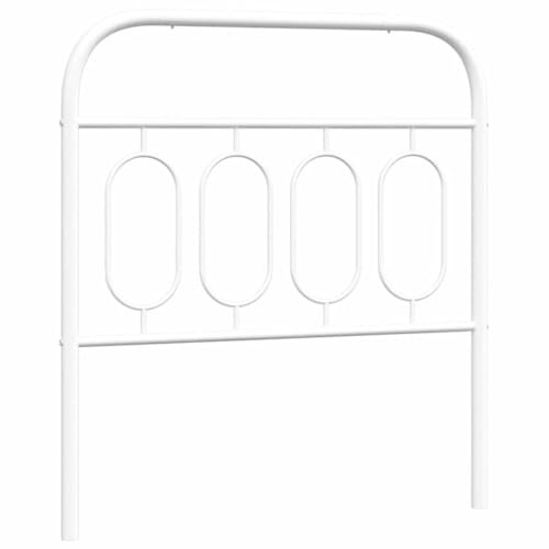 Yisssmeng Ersatz-Kopfteil Metall Weiß 80 cm Bettkopfteil für Bettgestell Einzelbett 85x3x100 cm Stabiles Stahlgestell Kopfteil für 80er Matratzenbreite Metallbett Zubehör Klassisches Design