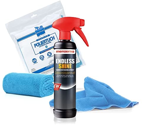 Detailmate Set - Menzerna Endless Shine Quick Detailing Spray - perfekter Tiefenglanz und Schutz auf allen Oberflächen 0,5l + Mikrofasertuch + Poliertuch