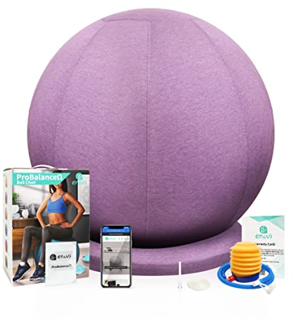 ENOVI ProfiBalance Gymnastikball mit Abdeckung, Pezziball, Sitzball Büro, 65CM, AP