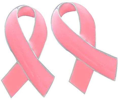 Sharplace 2Pcs Official Pink Ribbon Brosche Pin Abzeichen Brustkrebs Awareness Anstecknadeln für Frauen Geschenke