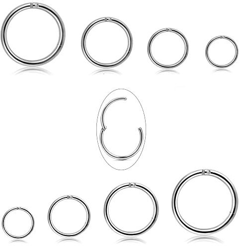 Diamday 16G Nasenpiercing Ring für Damen Herren 316L Chirurgenstahl Nasenringe Hoop Aufklappbares Clicker Segment Lippen Nase Ring Knorpel Hoop Ohrringe Clicker Segmentring Piercing