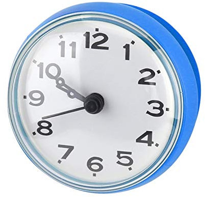 Sxhlseller Reloj de Pared con Ventosa, Reloj de Pared con Ventosa, Reloj de Ducha Resistente al Agua, Mini Reloj Redondo, Accesorios de baño para la Cocina Baño