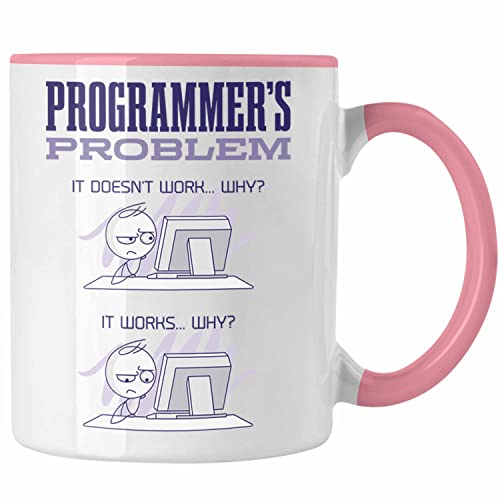 Trendation - Programmierer Tasse Geschenk Coder Tasse Nerd Softwarentwickler Geschenkidee (Rosa)